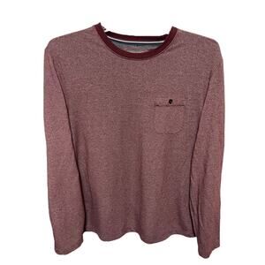 Large Michael Bastian Long Sleeve Pocket Mens Crew Neck Red Heather